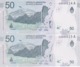 PAREJA CORRELATIVA DE ARGENTINA DE 50 PESOS DE UN CONDOR SIN CIRCULAR - UNCIRCULATED (BANKNOTE) - Argentina