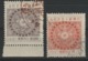 1925 Japan C38 (with Red Cancellation And Margin)  + C40 / "Silver Wedding Of Emperor Yoshihito" - Gebruikt