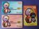 Singapore Phonecard Singtel Chip Used Bird Parrot 3 Cards - Singapur