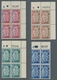 Israel: 1948; Jüdisches Neujahrsfest 5 Werte Komplett Jeweils In Postfrischen Viererblocks, Am Linke - Unused Stamps (with Tabs)