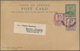 Malaiische Staaten - Johor: 1934: Postal Stationery Double Card 2c+2c Green, Sender And Reply Part B - Johore