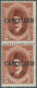 Ägypten: 1923 King Fouad 5m. Brown COIL STAMPS Vertical Pair Surcharged "CANCELLED", Mint Never Hing - 1866-1914 Ägypten Khediva