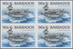 Barbados: 1994/1999. IMPERFORATE Block Of 4 (type I Without Year) For The 90c Value Of The Definitiv - Barbados (1966-...)