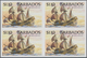Barbados: 1994/1999. IMPERFORATE Block Of 4 (type I Without Year) For The $1.10 Value Of The Definit - Barbados (1966-...)