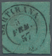 Italien - Altitalienische Staaten: Sardinien: 1853, 5 C. Green, Canceld By RARE Double Circle SARTIR - Sardinia