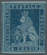 Italien - Altitalienische Staaten: Toscana: 1851, 6 Cr Indigo On Light Blue Unused With A Small Rest - Tuscany