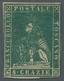 Italien - Altitalienische Staaten: Toscana: 1857, 4 Crazie Verde Su Carta Bianca, 4c. Green On White - Tuscany