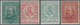 Italien: 1910, 5+5 C Green/15+5 C Brown-rose + 5+5 C Rose/15+5 C Green, Two Sets Mint Never Hinged ( - Ungebraucht