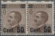 Italien: 1923, 50 Cent. On 40 C Brown Horizontal Pair Imperforated On Top, Mint Never Hinged (Sass. - Mint/hinged