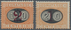 Italien - Portomarken: 1890/1891, Postage Due Provisionals 10c. On 2c. And 20c. On 1c. Orange/carmin - Portomarken