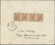 Österreich: 1890, 12 Kr In MiF Mit Zwei Waager. Paaren Rückseitig Auf R-Brief Von Karolinenthal Nach - Used Stamps