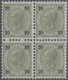 Österreich: 1890, 20 Kr. Lebhaftolivgrün/schwarz Im 4er-Block (mittig Unten Etwas Angetrennt), Farbf - Used Stamps