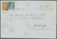 Schweiz: 1856 Strubel: 10 Rp. Blau Auf Sehr Dünnem Papier Mit Grünem Seidenfaden Zusammen Mit 5 Rp. - Gebraucht