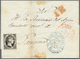 Spanien: 1851, 6 Cuartos Black, Used UNCANCELLED On Entire Letter From Tafalla To Pamplona, With Sen - Sonstige & Ohne Zuordnung