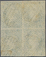 Spanien: 1856, Isabella 1 Real Green-blue With Watermark Crossed Lines On Transparent Rough Grey-whi - Other & Unclassified