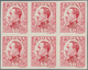 Spanien: 1930, Definitives Alfonso XIII, 40c. Red, Colour Variety, Imperforate Block Of Six, Unmount - Sonstige & Ohne Zuordnung