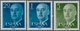 Spanien: 1955, Definitives "General Franco", 20c. Blue, 1pts. Blue And 5pts. Olive-green, Three Colo - Sonstige & Ohne Zuordnung