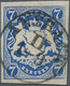 Bayern - Marken Und Briefe: 1868, 7 Kr. In Seltener Farbe PREUSSISCHBLAU, Allseits Breitrandig Gesch - Other & Unclassified