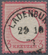 Deutsches Reich - Brustschild: 1872, Großer Schild 3 Kr. Karmin Doppelprägung Des Mittelstückes Mit - Sonstige & Ohne Zuordnung