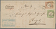 Deutsches Reich - Brustschild: 1872 Großer Schild 9 Kr. Rotbraun Und 1 Kr. Gellgrün Auf Einschreiben - Sonstige & Ohne Zuordnung
