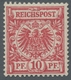 Deutsches Reich - Krone / Adler: 1889, "Krone/Adler" 10 Pfennig Postfrisch In Der Seltenen Farbe Dun - Gebraucht