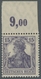 Deutsches Reich - Inflation: 1917; Germania 15 Pf. Dunkelblauviolett Postfrisch Mit Oberrand (Platte - Ungebraucht