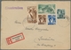 Delcampe - Saarland (1947/56): 1947, "Saar I", Fünf Frankierte Portorichtige Belege In Guter/sehr Guter Erhaltu - Unused Stamps