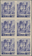 Saarland (1947/56): 1947, Freimarken 60 Pf "Saar I" UNGEZÄHNTER SECHSER-BLOCK Postfrisch, Einwandfre - Unused Stamps