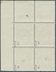 Saarland (1947/56): 1947, 6 Fr. Auf 24 Pfg., KOPFSTEHENDER AUFDRUCK, Eckrand-4er-Block Rechts Oben, - Unused Stamps