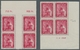 Saarland (1947/56): 1949, "Uni Saar", Postfrischer Eckrandviererblock Mit Druckdatum Sowie Oberrand- - Unused Stamps