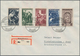 Saarland (1947/56): 1949, 8+2 Fr Bis 50+20 Fr Volkshilfe Komplett Auf R-Brief Mit Not-R-Zettel In Wi - Unused Stamps