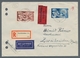 Saarland (1947/56): 1950, Europarat Auf Komplettem Satzbrief Per Luftpost Einschreiben Eilbote Wertb - Unused Stamps