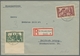 Saarland (1947/56): 1950, Volkshilfe 12+3 Und 50+20 Franc Als Saubere Mischfachfrankatur Auf Portori - Ungebraucht
