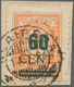 Memel: 1923: 60 C Auf 500 M. Orange Mit Aufdruckfehler "Punkt Hinter Cent" Halbiert (Feld 60, Teilau - Memelgebiet 1923