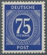 Alliierte Besetzung - Gemeinschaftsausgaben: 1946, "75 Pfg. Ziffer Dunkellilaultramarin", Postfrisch - Sonstige & Ohne Zuordnung