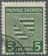 Sowjetische Zone - Provinz Sachsen: 1945, "5 Pfg. Graugrün Mit Steigendem Wasserzeichen", Sauber Ges - Other & Unclassified