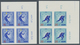 DDR: 1968, Olympiade 1968 Ungezähnt In Originalfarben Kpl. Im Eckrand-Viererblock, Attest Mayer BPP. - Unused Stamps