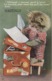 NOVELTY PULL OUT CARD: CAT USING A QUILL, HASTINGS, SUSSEX Pu1933 - Hastings