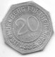 *notgeld Nurnberg 20 Pfennig ND Zn 10406.38  Tiergarrentor - Andere & Zonder Classificatie