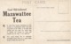 Stellenbosch - Werbekarte Für Mazawattee-Tea          (A-122-190303) - Südafrika