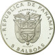 Monnaie, Panama, 5 Balboas, 1975, U.S. Mint, Proof, FDC, Argent, KM:40.1a - Panama