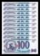 Rusia Lot Bundle 10 Banknotes 100 Rubles 1993 Pick 254 SC UNC - Rusia