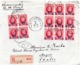 N° 247 (9 Ex;) Sur Lettre Recommandée D'ETTERBEEK Vers Angera (Italie) - 1922-1927 Houyoux