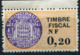 MONACO TIMBRE FISCAL TYPE "ARMOIRIES DE DAUSSY" NF 0,20 NEUF SANS CHARNIERE - Steuermarken