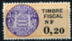 MONACO TIMBRE FISCAL TYPE "ARMOIRIES DE DAUSSY" NF 0,20 NEUF SANS CHARNIERE - Fiscales