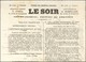 Etoile 37 / N° 37 Càd PARIS / BT MALESHERBES 2 DÉC. 70 Sur Journal LE SOIR Du 1 Décembre 1870 Pour Granville (Manche), C - War 1870