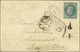 Etoile 3 / N° 29 Càd PARIS / PL. DE LA MADELEINE 13 FEVR. 71 Sur Lettre Insuffisamment Affranchie Pour L'Angleterre, Au  - War 1870