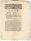 Edit Du Roy + Arrêt D'application 1693 - Accorde Aux Prêvots De Paris L'Hérédité De Leurs Charges - Décrets & Lois