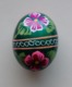 Wooden Egg Oeuf En Bois Folk Art Hand Painted Fait Main 2 - Eier