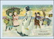 W8S51/ Neujahr Kinder Und Schneemann  Schöne LItho AK 1912 - New Year